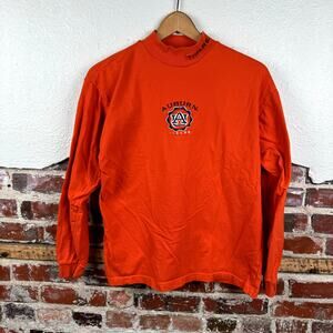 Vintage Auburn Tigers Shirt Womens Sz Large Orange Long Sleeve Embroidered NCAA